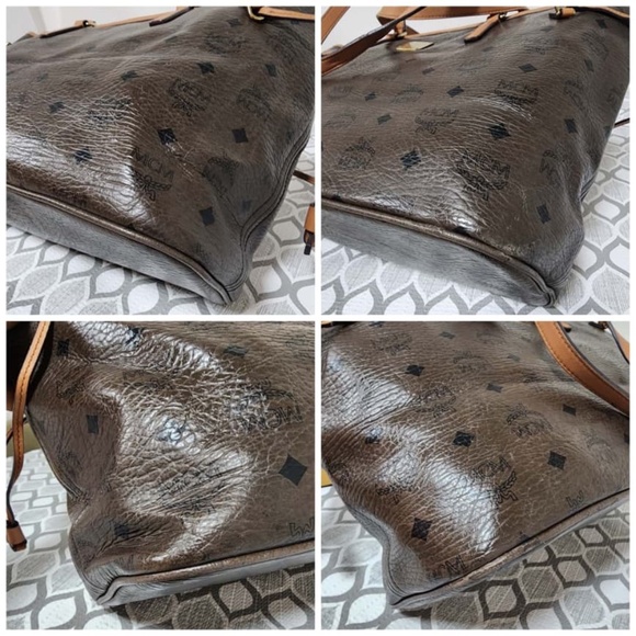 Authentic MCM Shopping Tote Bag Brown/Beige - Picture 5 of 12
